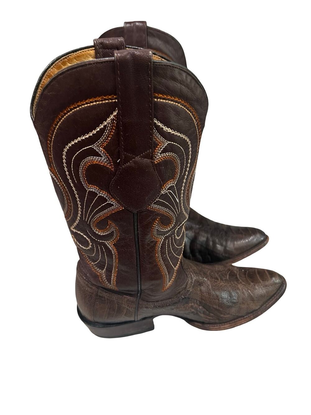 Los Altos Men’s 8D Genuine Ostrich Leg Brown Cowboy Western Boots Exotic